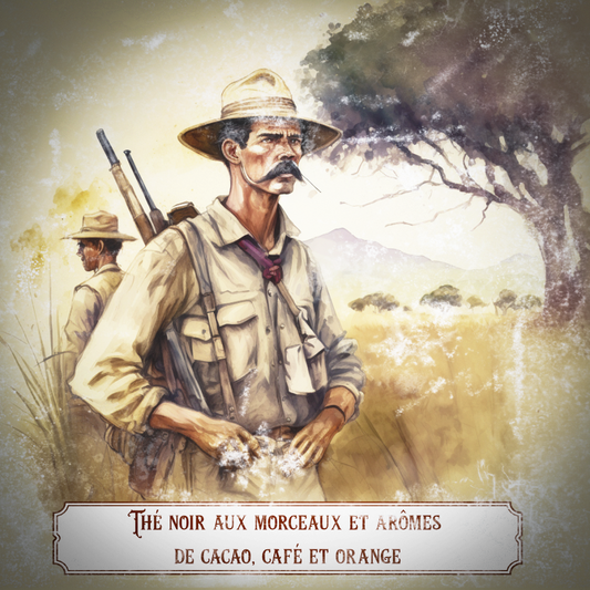 Etiquette Les Songes de van Goosens : Thé noir, café, cacao, range, vanille - Les Comptoirs Imaginaires